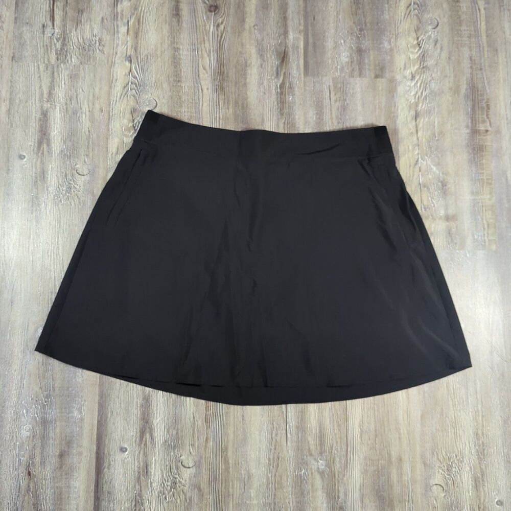 Athleta Brooklyn Heights High Rise Skort Lined Size 16 With Zip Pockets Black